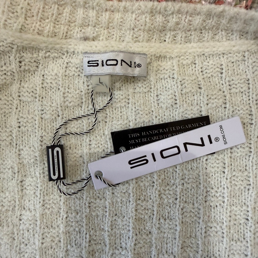 NWT Sioni Tweed Cardigan Pink Large Coquette Ballet Preppy Chic Romantic Girly - Picture 9 of 12